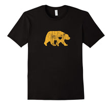I Love Bears Gold Tshirt Grizzly Black Brown Cubs Tee