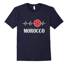 Soccer Heartbeat T-Shirt I Love Morroco Flag Futbol Shirt