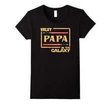 Mens Best Papa in the Galaxy Father's Day Papa T-Shirt