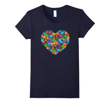 Autism Awareness T-Shirt Teacher Hand Print Heart Love Tee