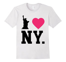 I Love NY New York Print Heart T-Shirt Tee Black