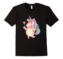 Cute Chubby Unicorn With a Rose T-Shirt