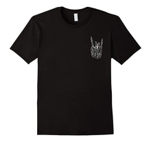 Rock Hand Shirt Skeleton Rocking It Heavy Metal Horns Tee