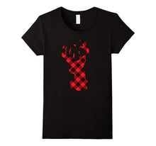 Christmas Reindeer T-Shirt - Christmas ELK Plaid Tshirt Gift