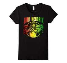 Jimi Hendrix Circle Guitar Portrait Color Gradient T-Shirt