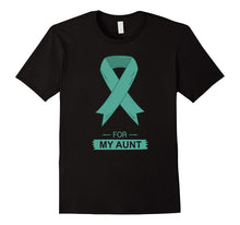Teal Ribbon Support Aunt Ovarian Cancer Awareness T-Shirt