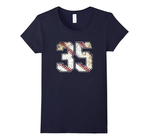 #35 Baseball Jersey Number 35 Retro Vintage T-Shirt