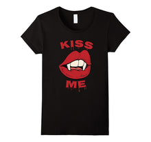 Scary Vampire Halloween Costume Shirt - KISS ME Lips & Teeth