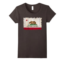 California Republic State Flag on Wood T-Shirt