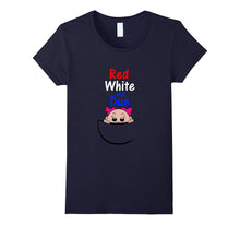Fourth of July Red White and Due Baby Girl Pregnancy T-Shirt