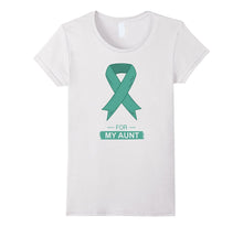 Teal Ribbon Support Aunt Ovarian Cancer Awareness T-Shirt