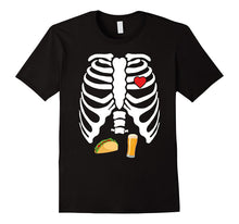 Skeleton Pregnancy Tacos Beer XRay Rib Cage Halloween TShirt
