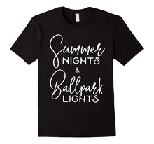 Funny Baseball Quote Tee 'Summer Nights & Ballpark Lights'