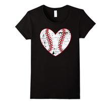 Baseball Distressed Heart T-Shirt Softball Mom Sports Gift