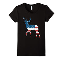 Deer Antlers American Flag USA Hunting Fishing T Shirt