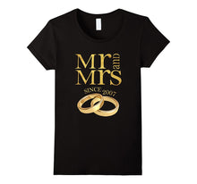 10th Wedding Anniversary T-Shirt Mr & Mrs Since 2007 Gift