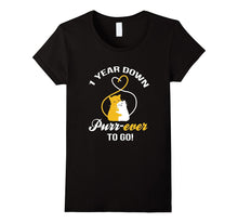 1st Wedding Anniversary T-Shirt 2016 Purr-Ever Cat Gift