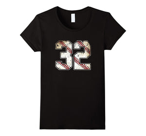 #32 Baseball Jersey Number 32 Retro Vintage T-Shirt