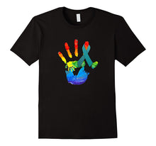Ovarian Cancer Awareness Teal Ribbon With Color Hand Artwork