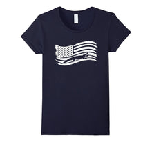 American Flag T-Shirt With Crocodile Alligator Vintage Look