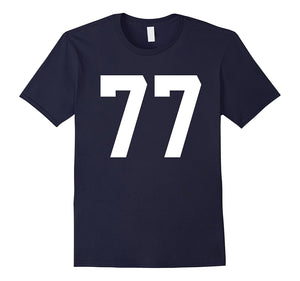 #77 Team Sports Jersey Number Front & Back Player / Fan Tee