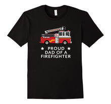 Red Fire Truck Proud Dad of Firefighter Heroes Tshirt