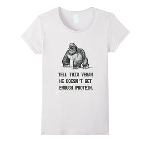 "TELL THIS VEGAN" Funny Gorilla Lifestyle Novelty Shirt