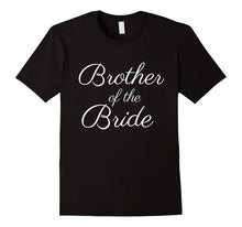 Mens Brother of the Bride T-Shirt, White Script Text