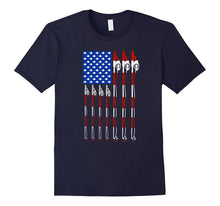 Patriotic Fishing T-Shirt American USA Flag Fishing Pole