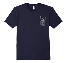 Rock Hand Shirt Skeleton Rocking It Heavy Metal Horns Tee