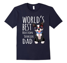Mens World's Best Boston Terrier Dad Dog Cool Father Day Gift Tee