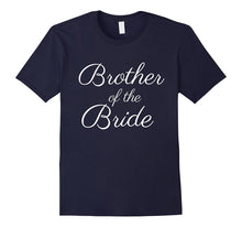 Mens Brother of the Bride T-Shirt, White Script Text