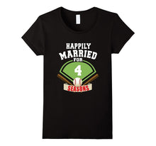 4th Wedding Anniversary T-Shirt Baseball Couple Gift Shirt
