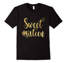 16th Birthday Shirt Gift Hashtag Gold Sweet Sixteen Girls 16