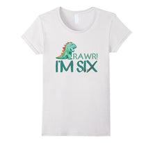 6th Birthday Dinosaur Tshirt Age 6 Year Old Boy Girl Shirt