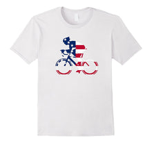 American Flag Cycling T-Shirt Cool Bicycle Casual Top Tee