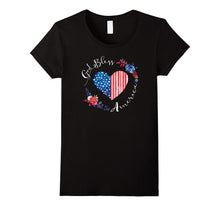 God Bless America USA Heart Patriotic Boho July 4th T-Shirt