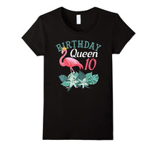10th Birthday Queen Pink Flamingo Fancy Birthday T-Shirts