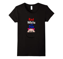 Fourth of July Red White and Due Baby Girl Pregnancy T-Shirt