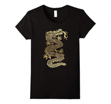 Chinese Golden Dragon Outline T-Shirt: Men, Women, Kids