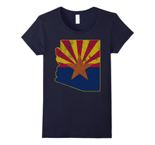 Cool Vintage Distressed Arizona State Outline Flag Shirt