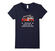 Red Fire Truck Proud Dad of Firefighter Heroes Tshirt