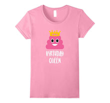 Girl's Poop Emoji Birthday Queen T Shirt