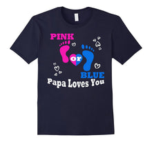 Mens Pink or Blue Papa Loves You Tshirt Gender Reveal Grandpa Tee