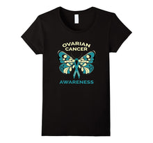 Ovarian Cancer Awareness Butterfly Teal Ribbon T-Shirt
