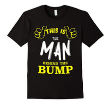 Cute Man Behind the Bump T-Shirt: Baby Announcement Tee