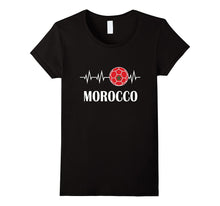 Soccer Heartbeat T-Shirt I Love Morroco Flag Futbol Shirt