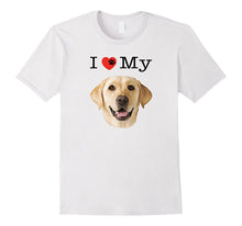 I Heart Love My Yellow Lab Portrait of Labrador Face T-Shirt