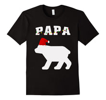 Papa Bear With Santa Hat Christmas Pajama Matching T-Shirt