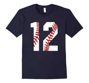 #12 Baseball Laces Baseball Mom Jersey Love Baseball T-Shirt